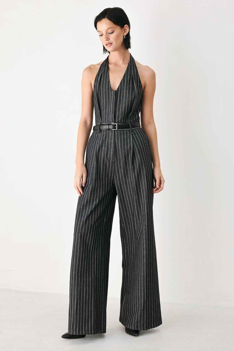 EXECUTIVE NOIR FLOW WOVEN JUMPSUIT