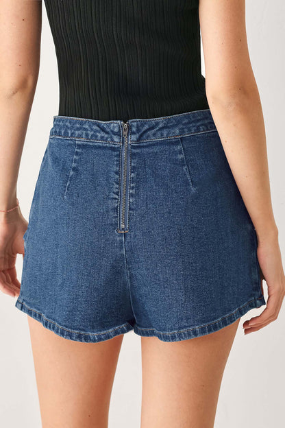ASYMMETRIC DENIM SKORT
