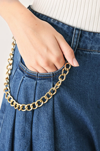STATEMENT BLUE WIDE LEG DENIM PANTS