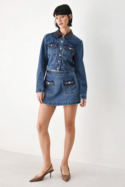 VINTAGE DENIM RENDEZVOUS DENIM SKORT