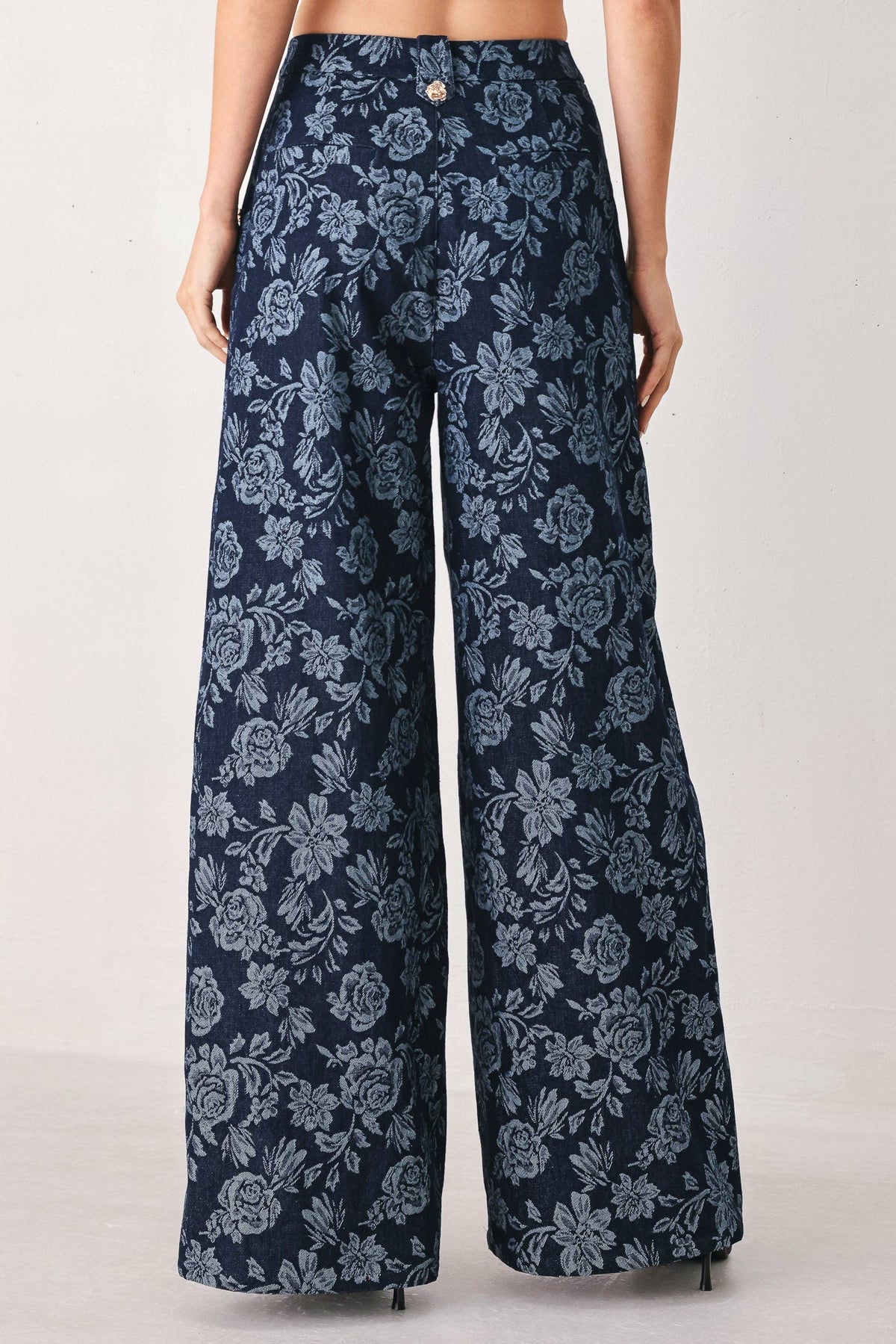 PANTALONES DE MEZCLILLA JACQUARD MIDNIGHT ROSE
