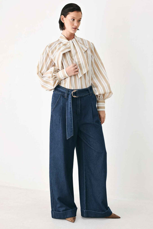 DEEP INDIGO MODERN MUSE DENIM PANTS