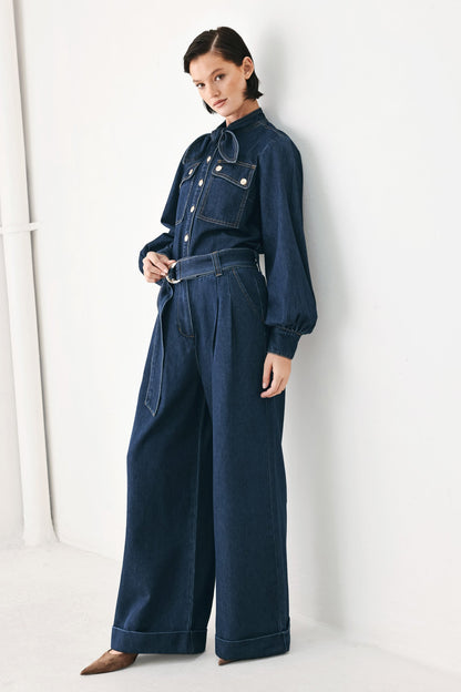 DEEP INDIGO MODERN MUSE DENIM PANTS