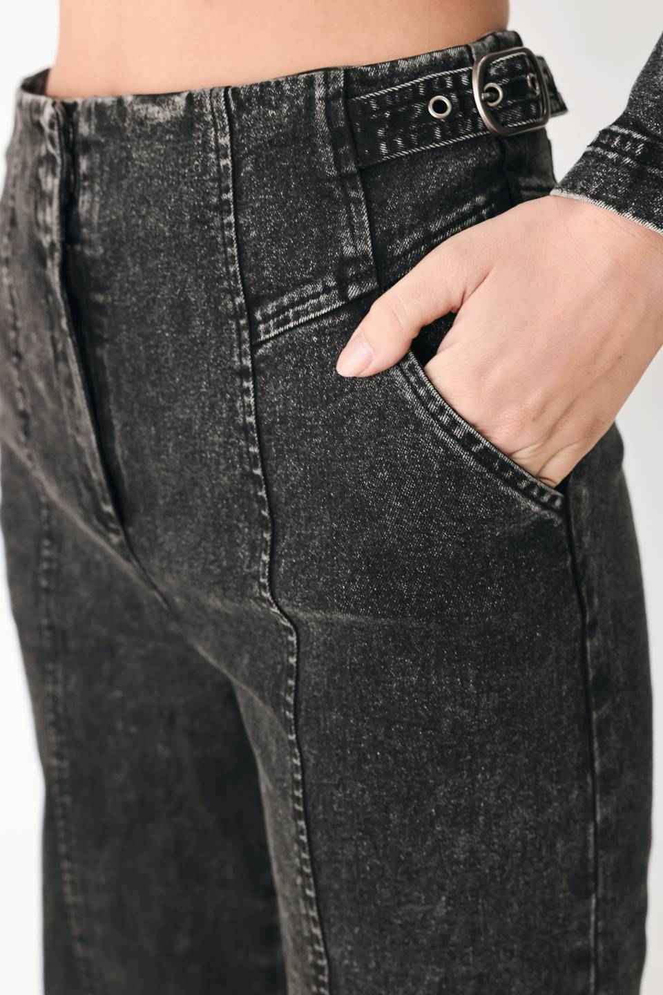 CITY LIMITS BLACK DENIM WIDE LEG PANTS
