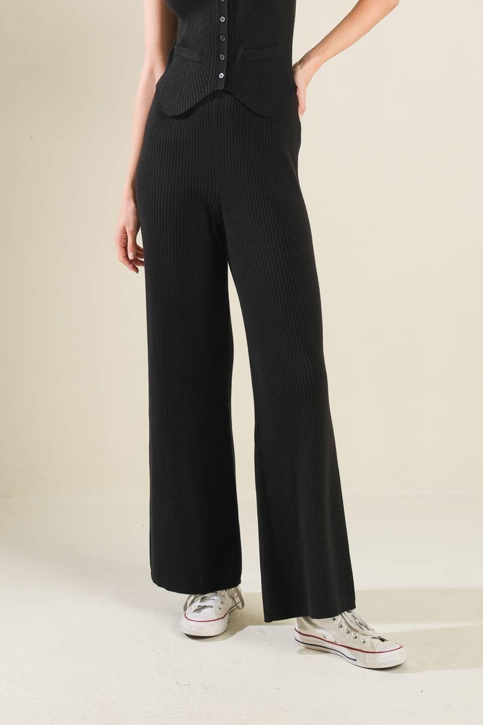 PANTALÓN DE PUNTO NEGRO REGAL RISE