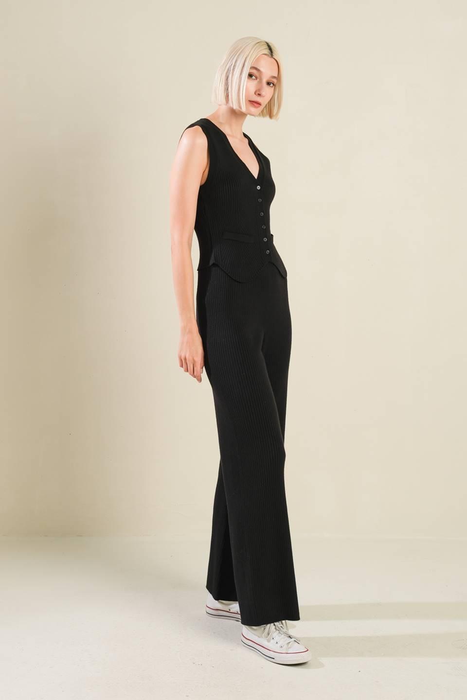 PANTALÓN DE PUNTO NEGRO REGAL RISE