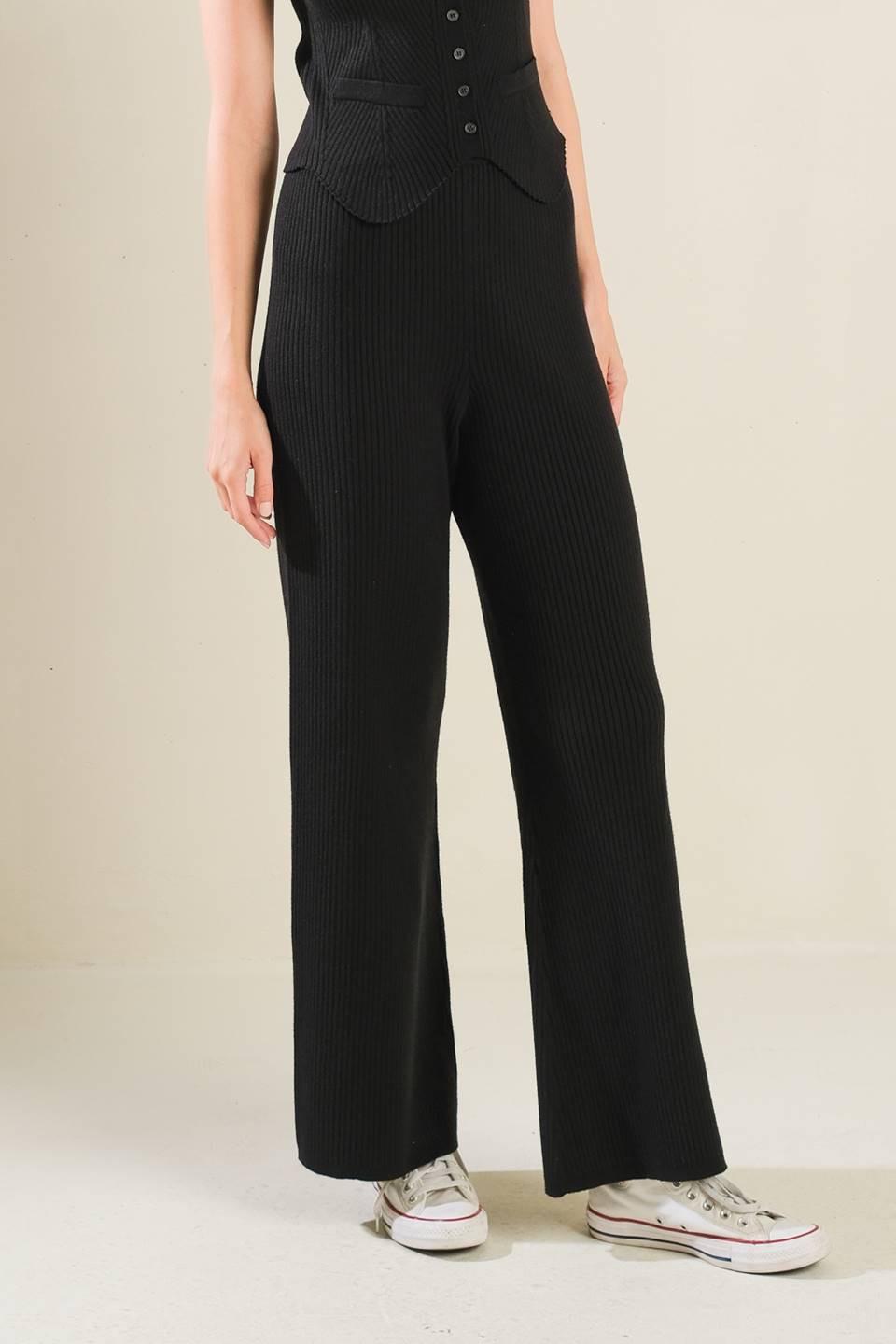 PANTALÓN DE PUNTO NEGRO REGAL RISE