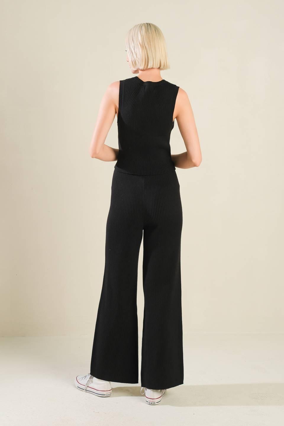 PANTALÓN DE PUNTO NEGRO REGAL RISE