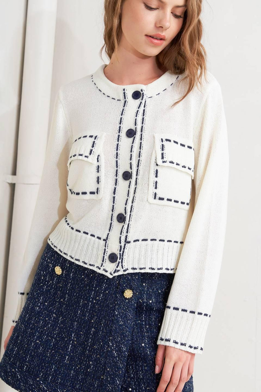 MONO FRAME SWEATER KNIT TOP
