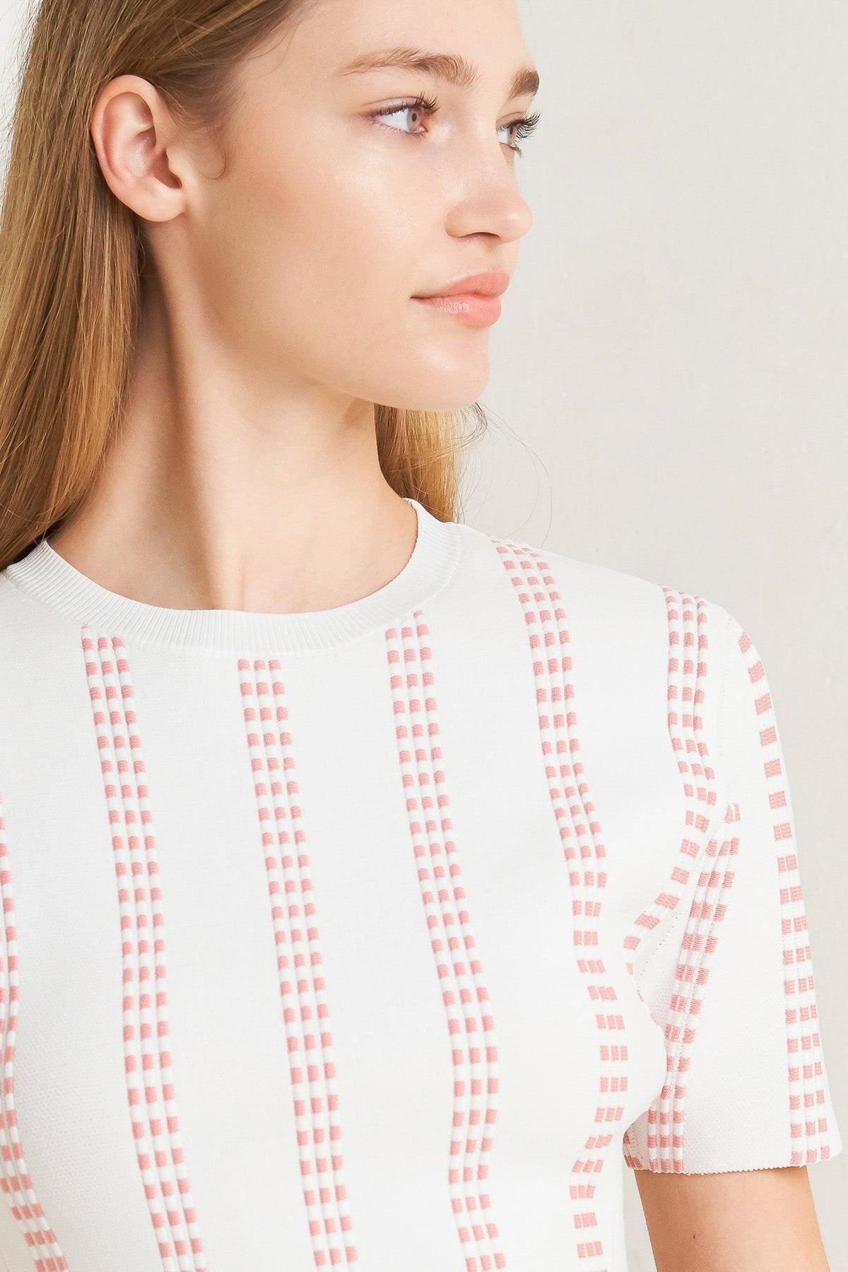 EVENING RUSTLE JACQUARD SWEATER TOP