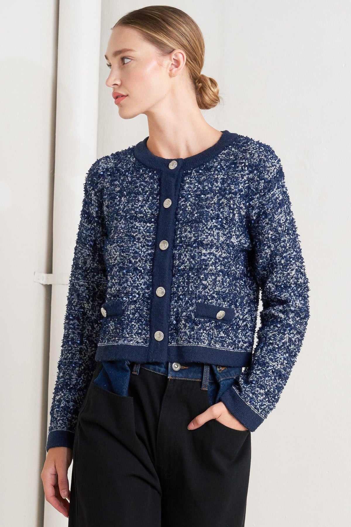 BOUTIQUE GLANCE SWEATER KNIT CARDIGAN