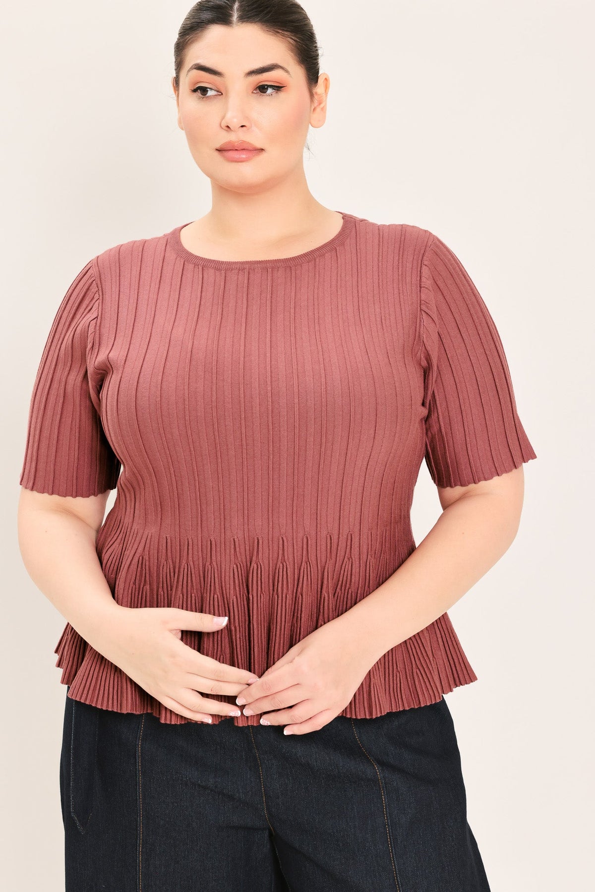 TOP DE PUNTO TIPO SWEATER "SOFT GIRL"