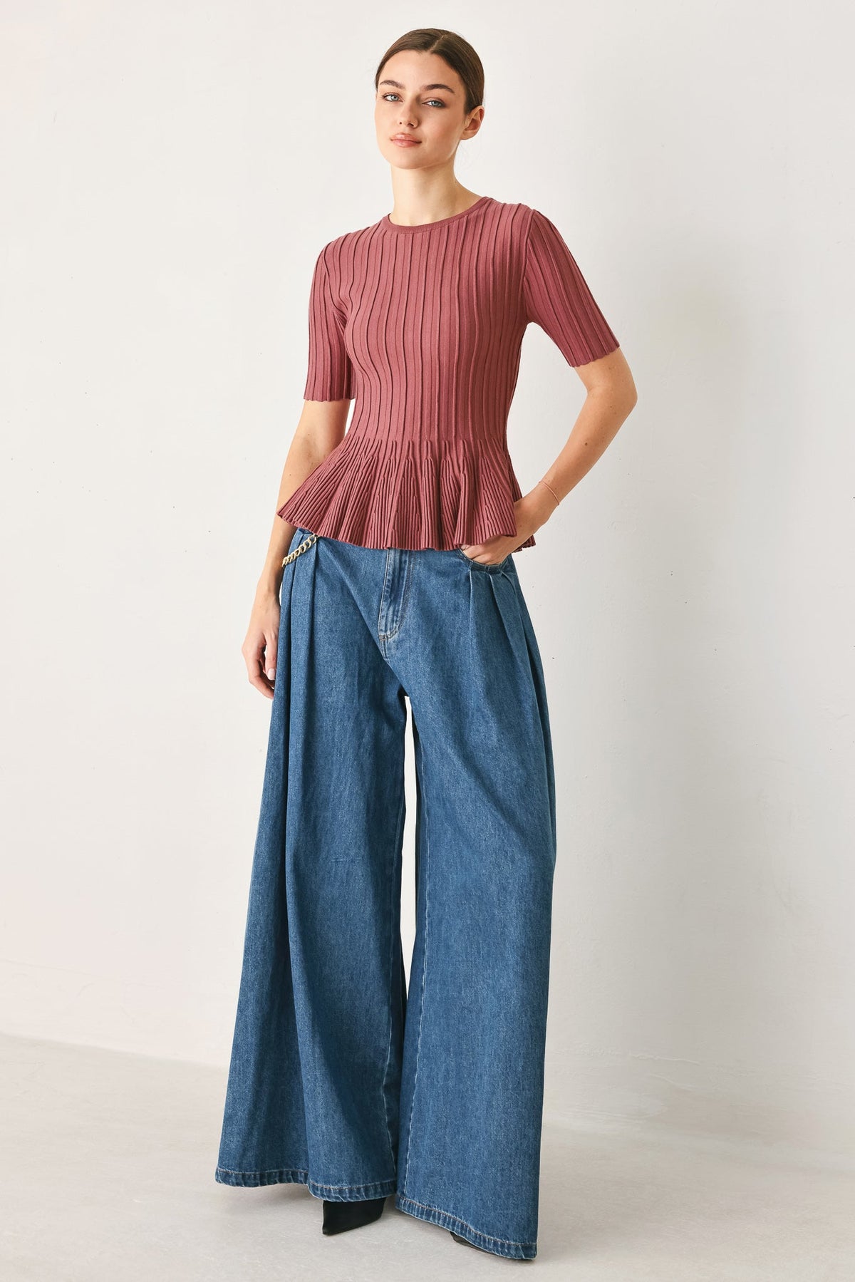 TOP DE PUNTO TIPO SWEATER "SOFT GIRL"