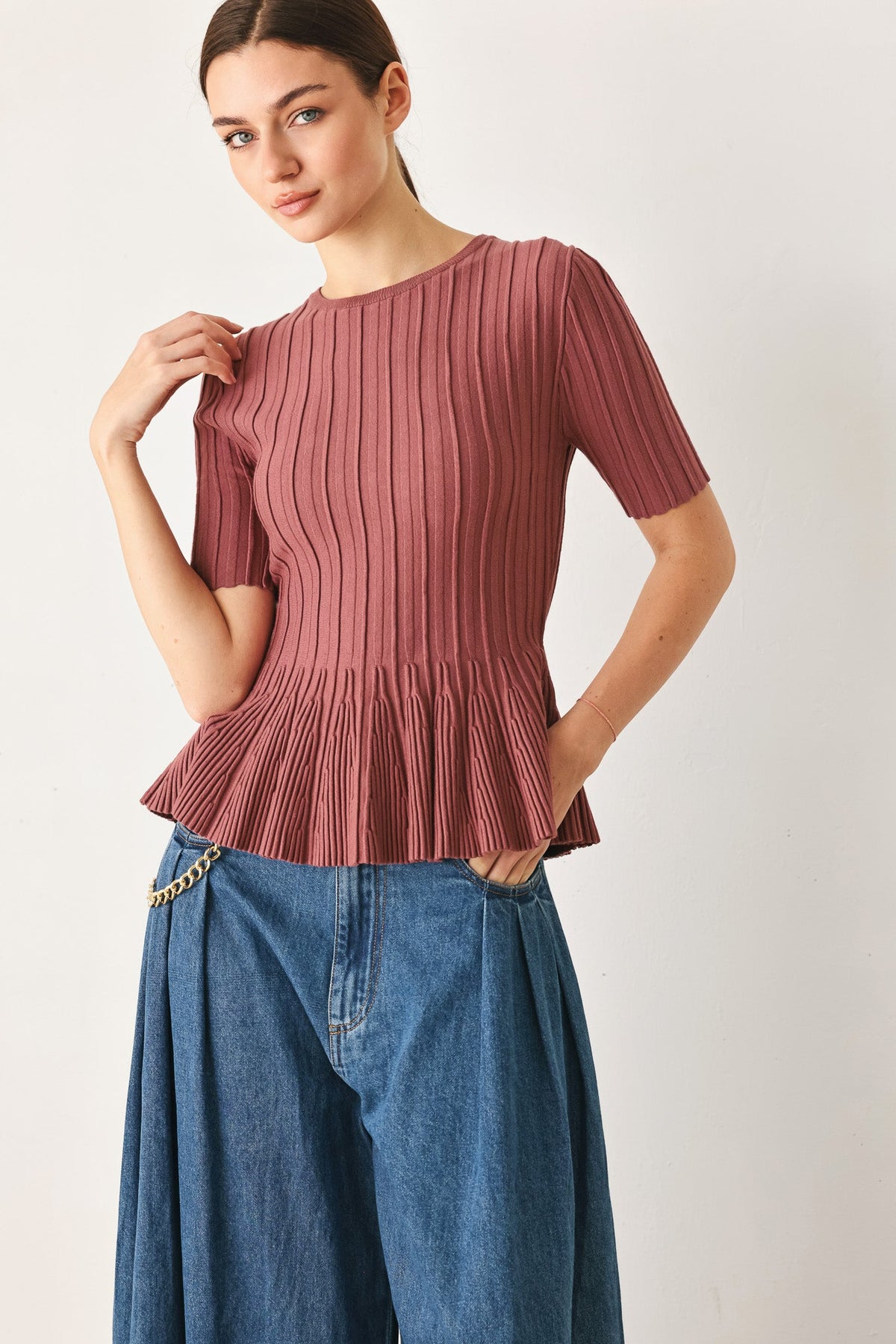 TOP DE PUNTO TIPO SWEATER "SOFT GIRL"