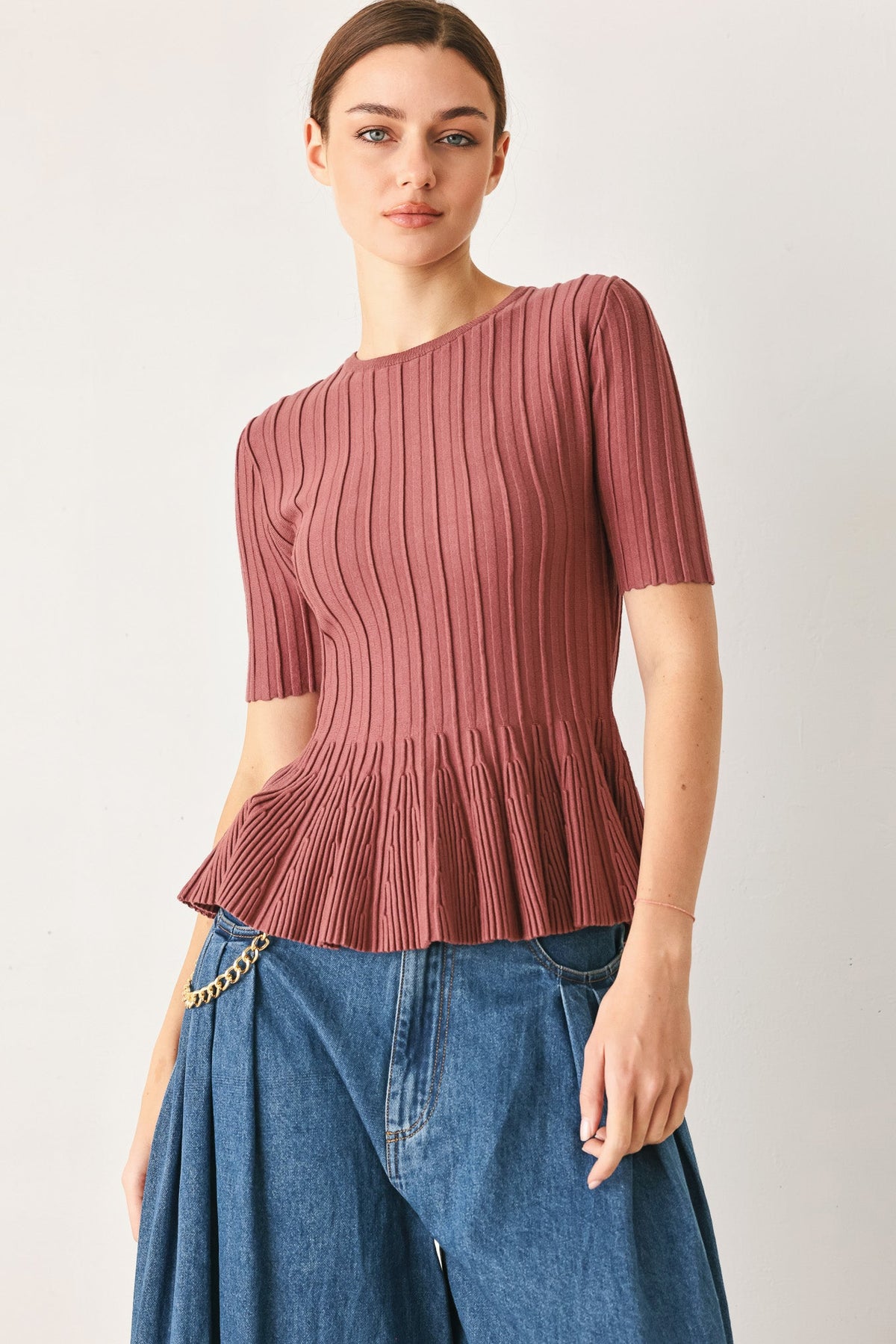 TOP DE PUNTO TIPO SWEATER "SOFT GIRL"