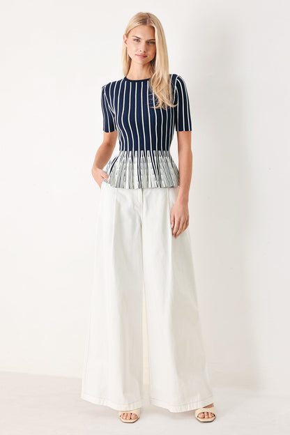 EASY SUMMER STRIPE SWEATER KNIT TOP
