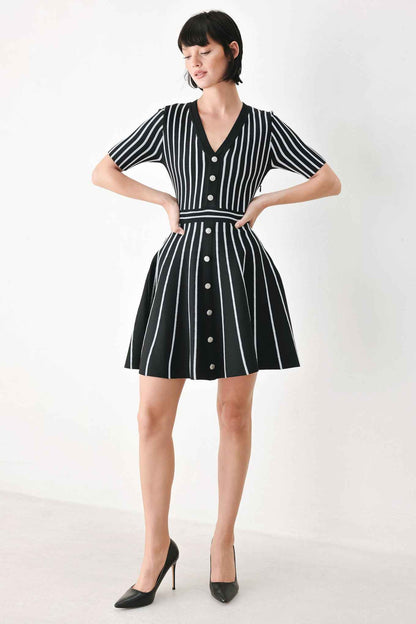 BLACK PARLOR MELODY SWEATER MINI DRESS