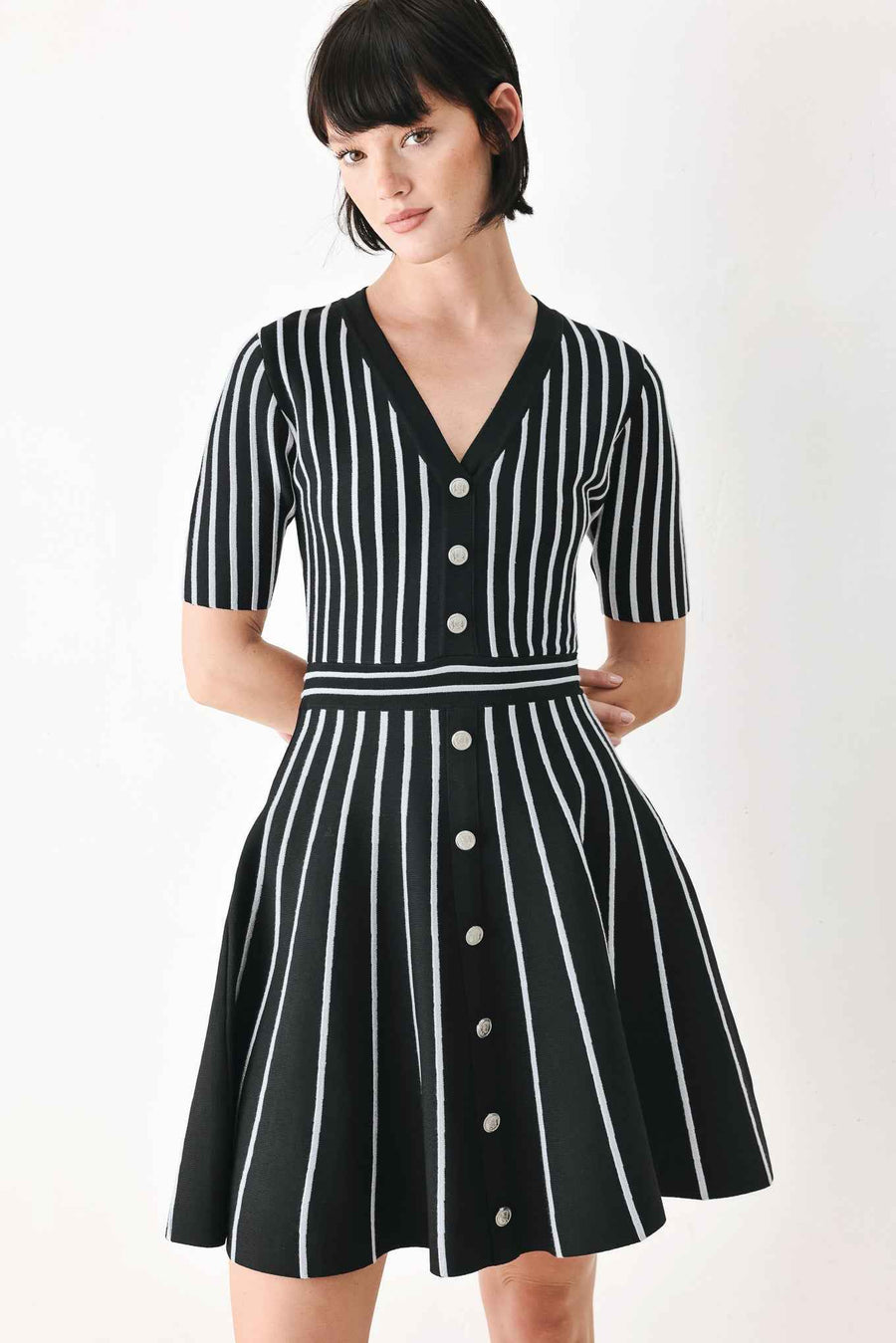 BLACK PARLOR MELODY SWEATER MINI DRESS