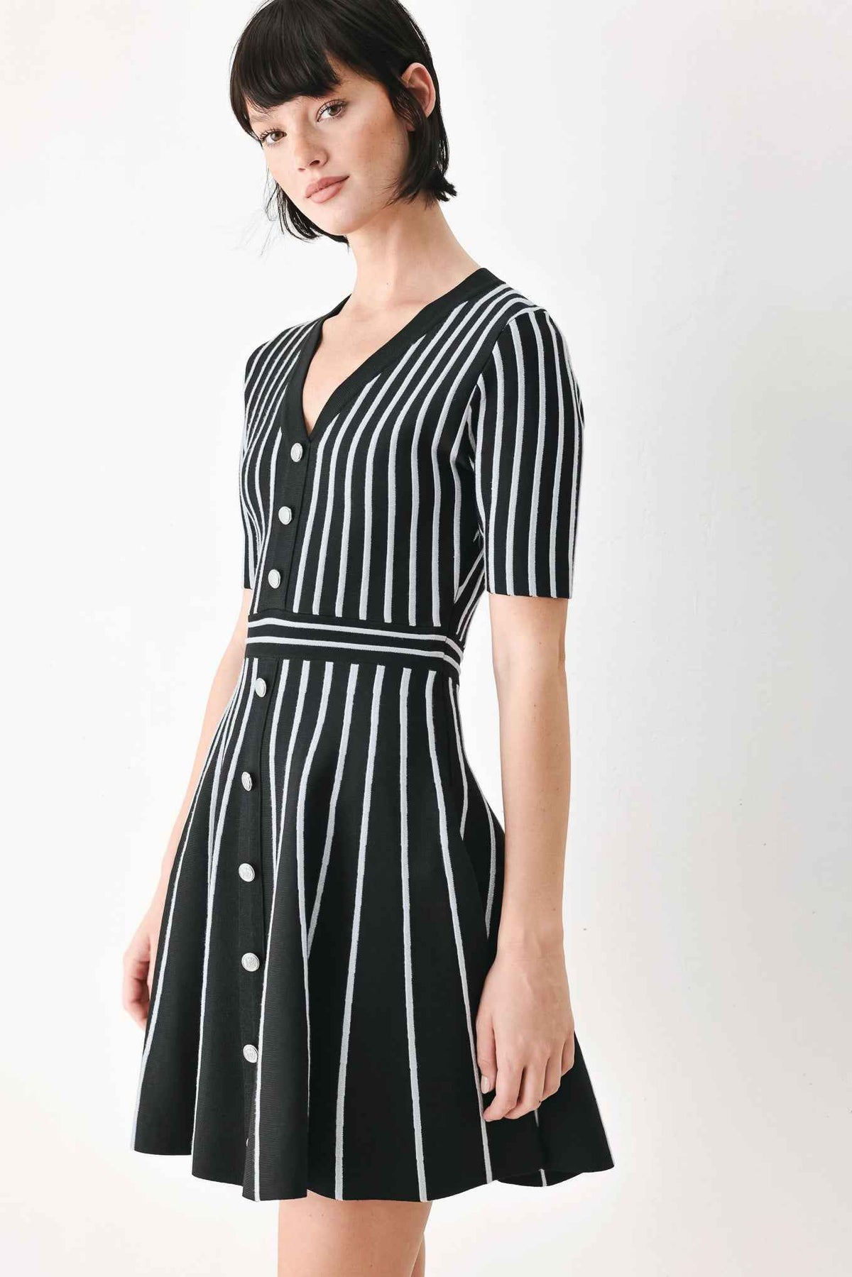 BLACK PARLOR MELODY SWEATER MINI DRESS