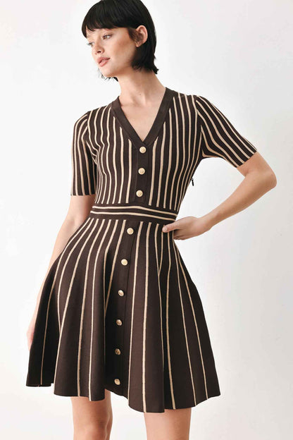 BROWN PARLOR MELODY SWEATER MINI DRESS