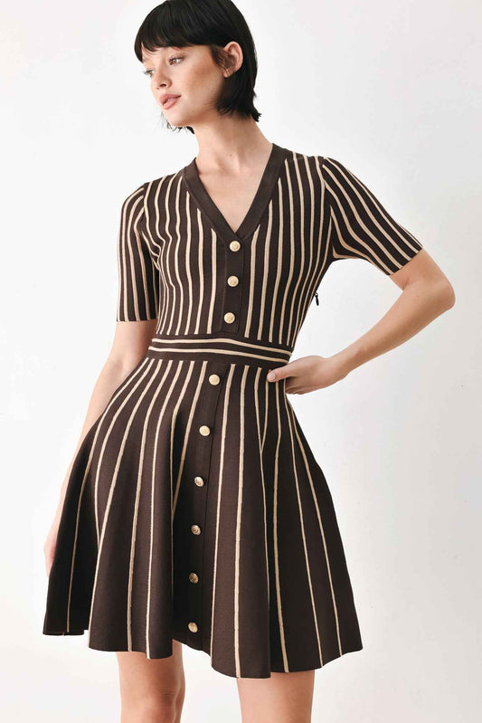 BROWN PARLOR MELODY SWEATER MINI DRESS
