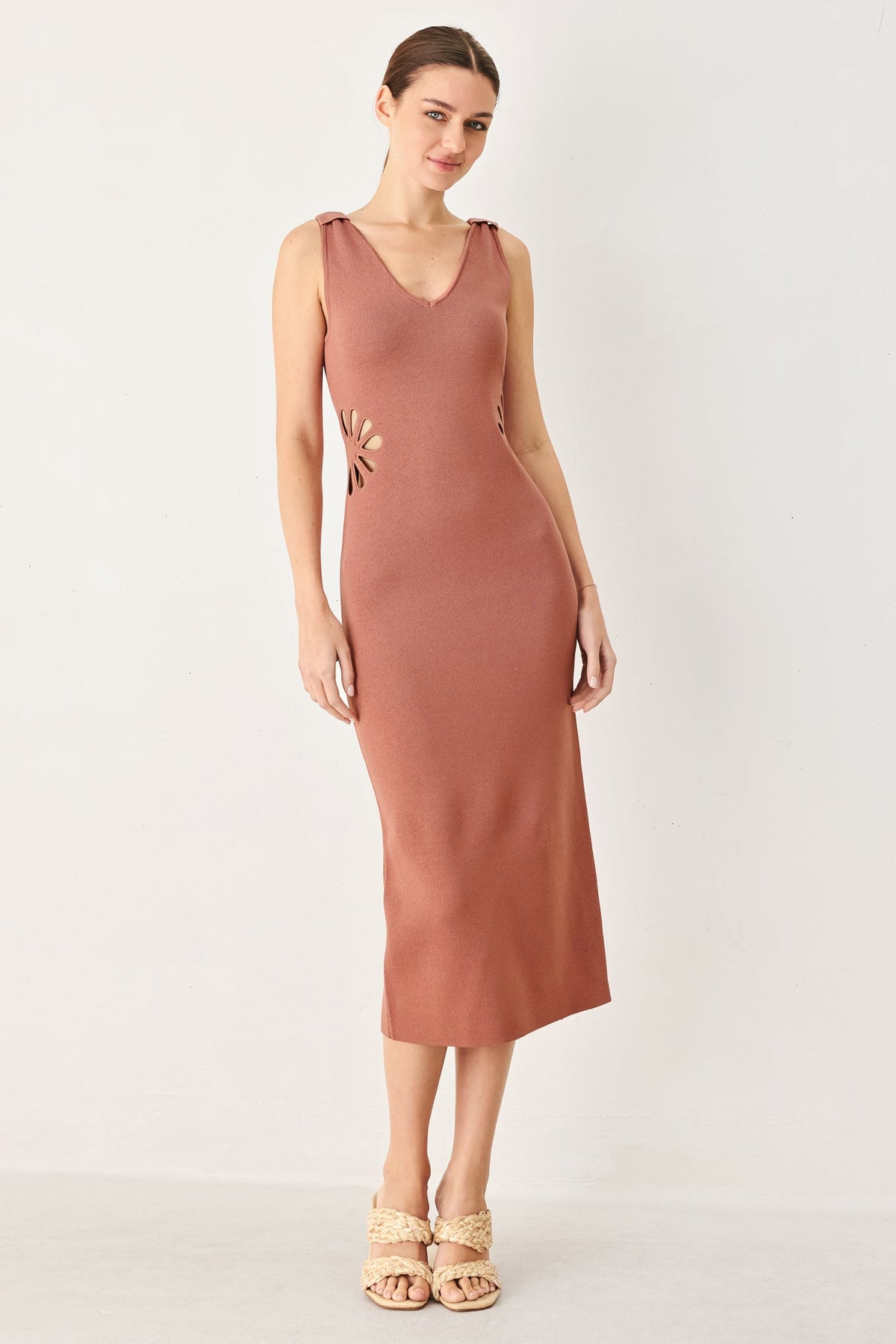 VESTIDO MIDI DE PUNTO MODERN BLOOM
