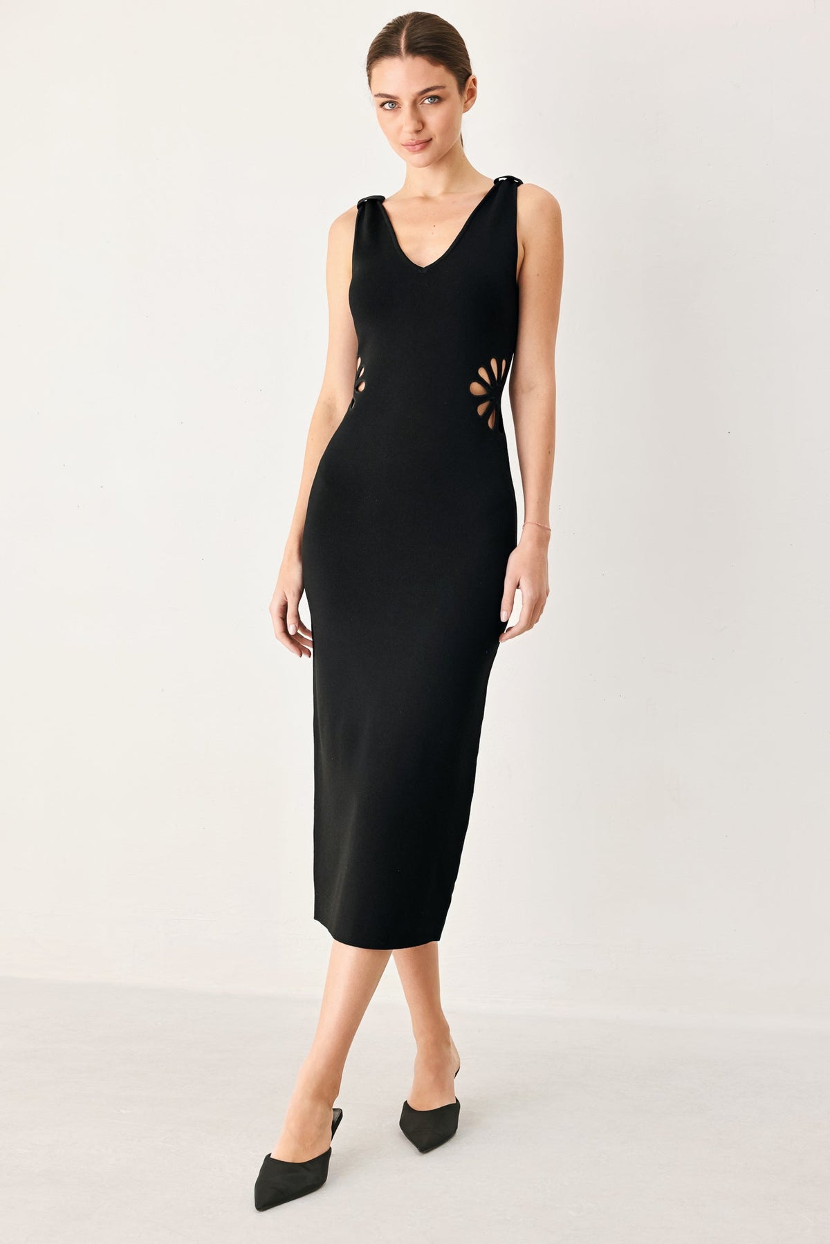 VESTIDO MIDI DE PUNTO MODERN BLOOM