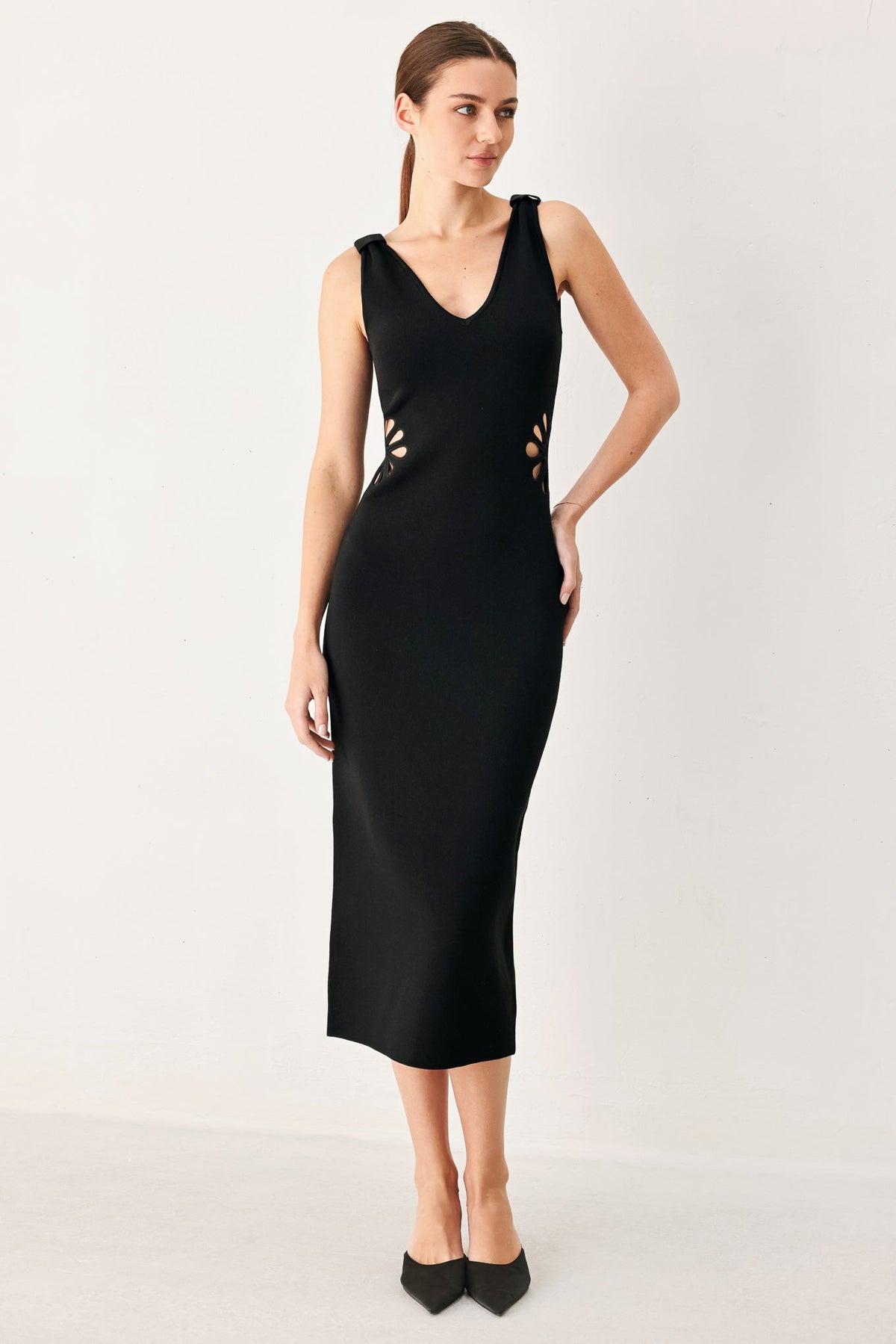 VESTIDO MIDI DE PUNTO MODERN BLOOM
