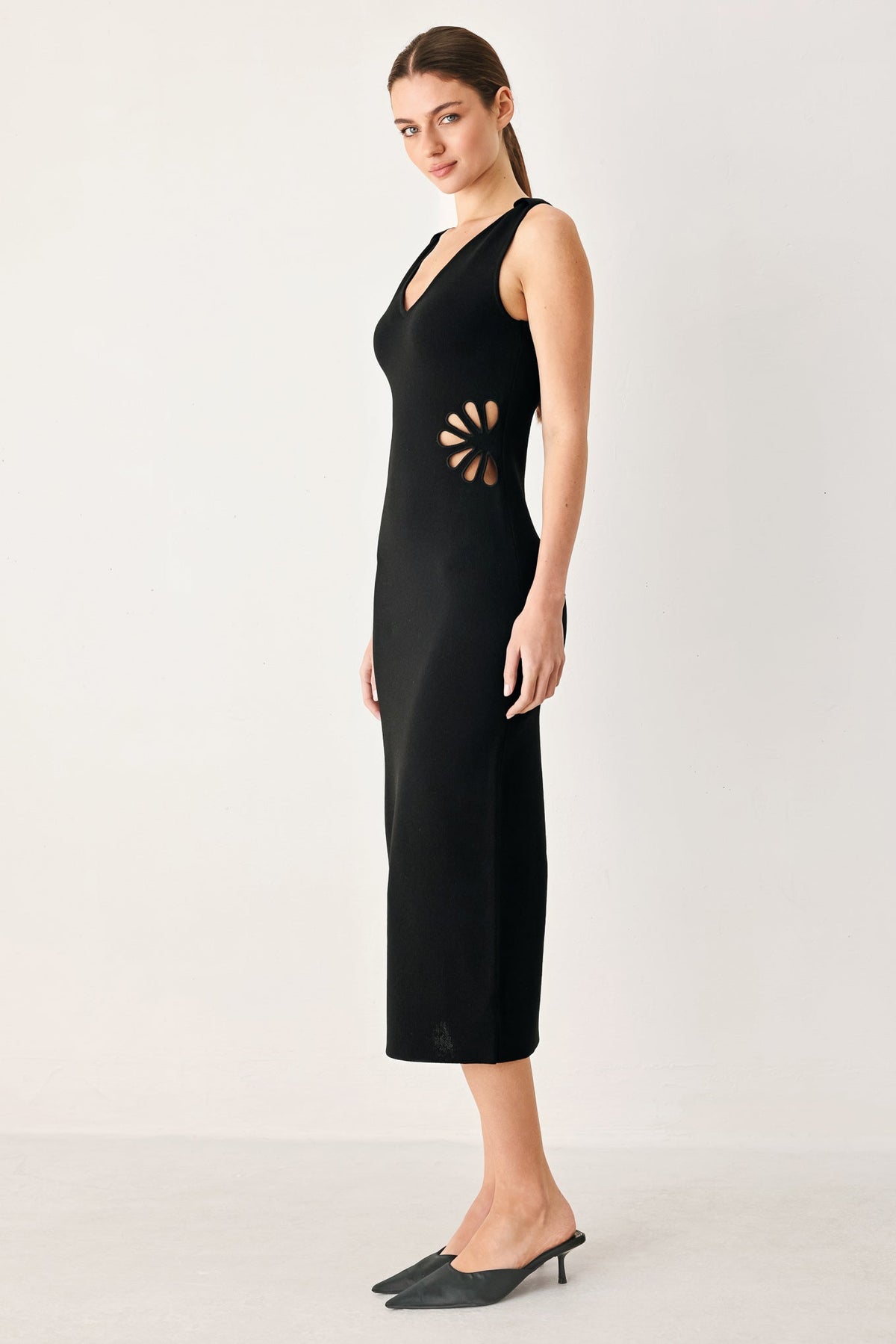 VESTIDO MIDI DE PUNTO MODERN BLOOM