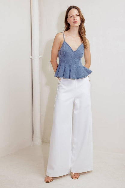 SANDY WALTZ LIGHT DENIM CAMI TOP