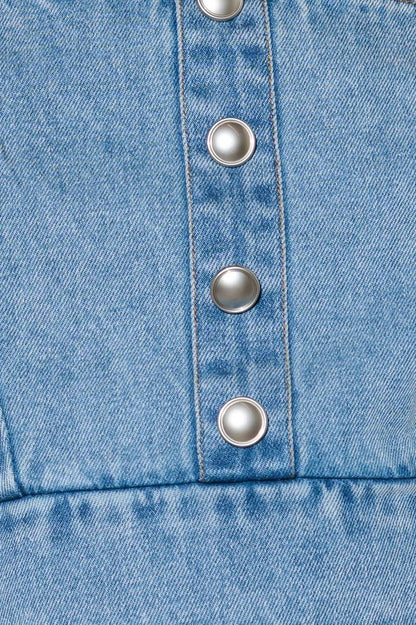 EVER SO SWEET LIGHT INDIGO DENIM TOP