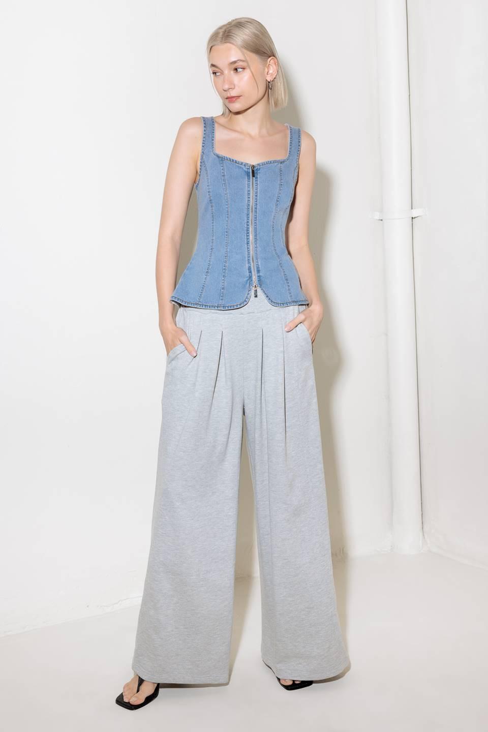 ALMOST ANGELIC LIGHT INDIGO DENIM TOP