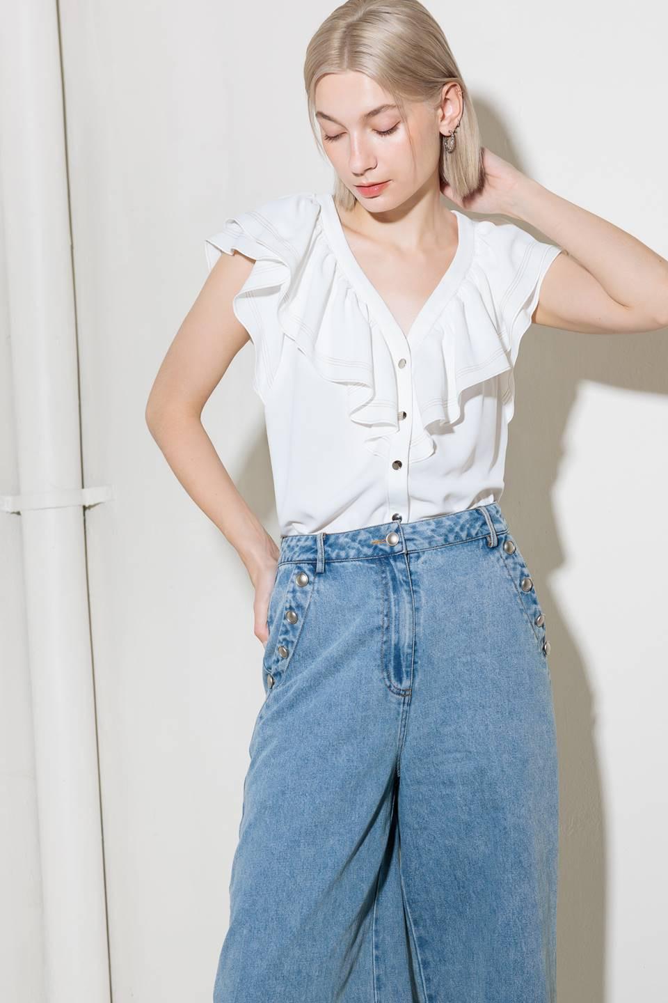 TOP TEJIDO BLANCO CRUDO PARA ROMANCE