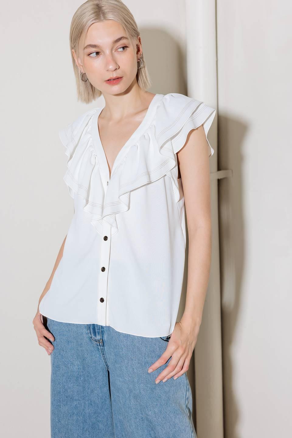 TOP TEJIDO BLANCO CRUDO PARA ROMANCE