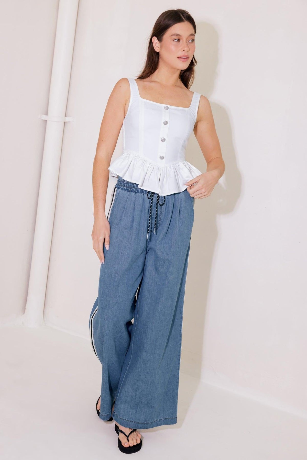 IN THIS MOMENT WHITE WOVEN TOP