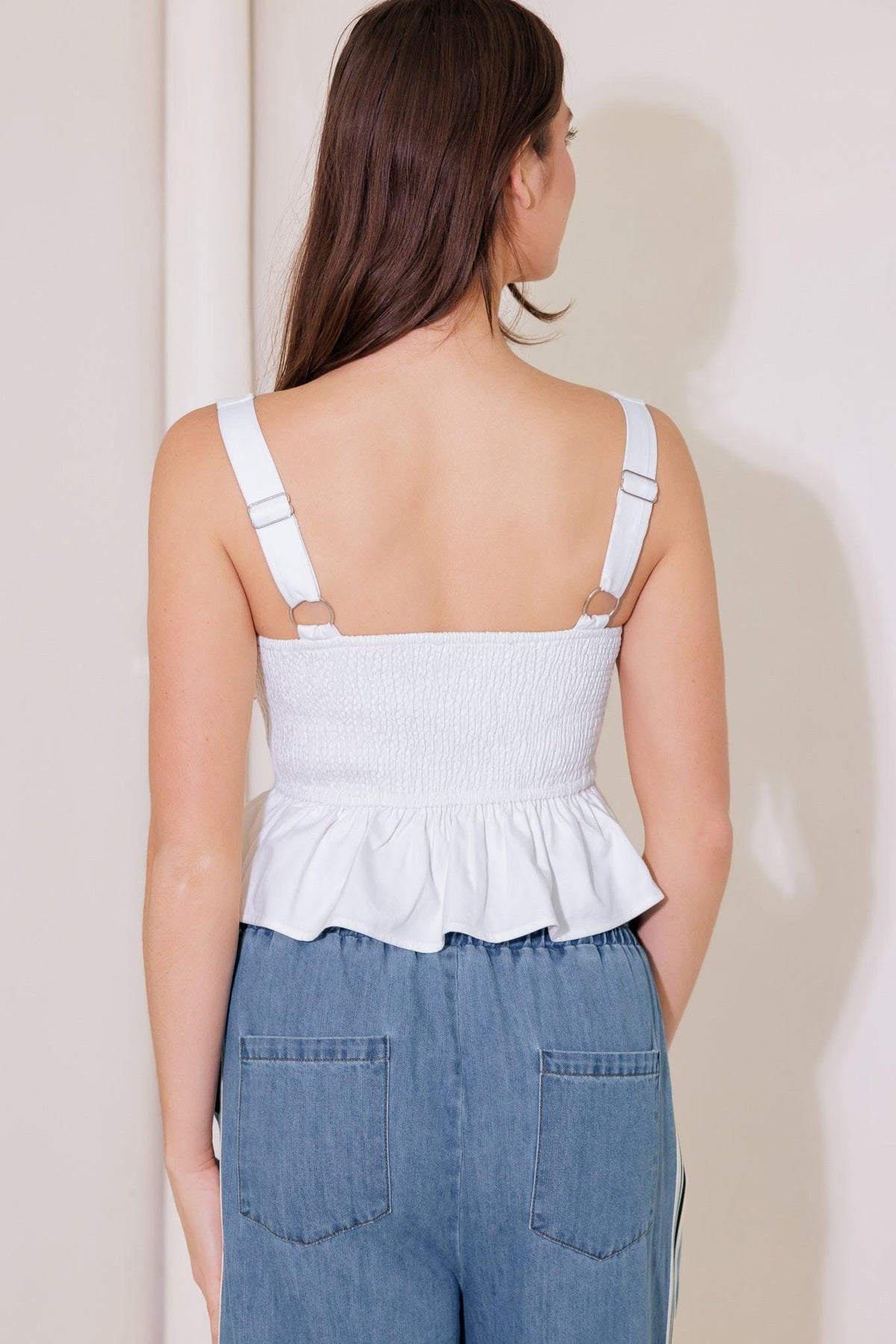 IN THIS MOMENT WHITE WOVEN TOP