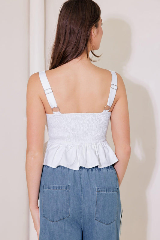IN THIS MOMENT WHITE WOVEN TOP