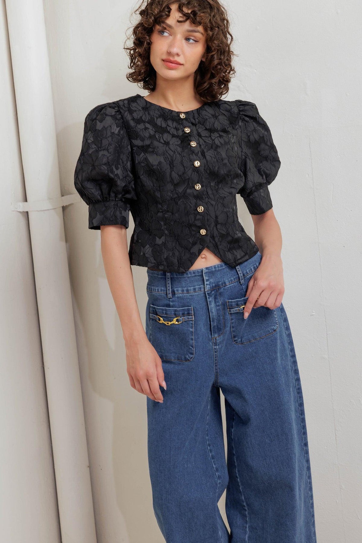 QUIET LUXE ROMANCE WOVEN TOP