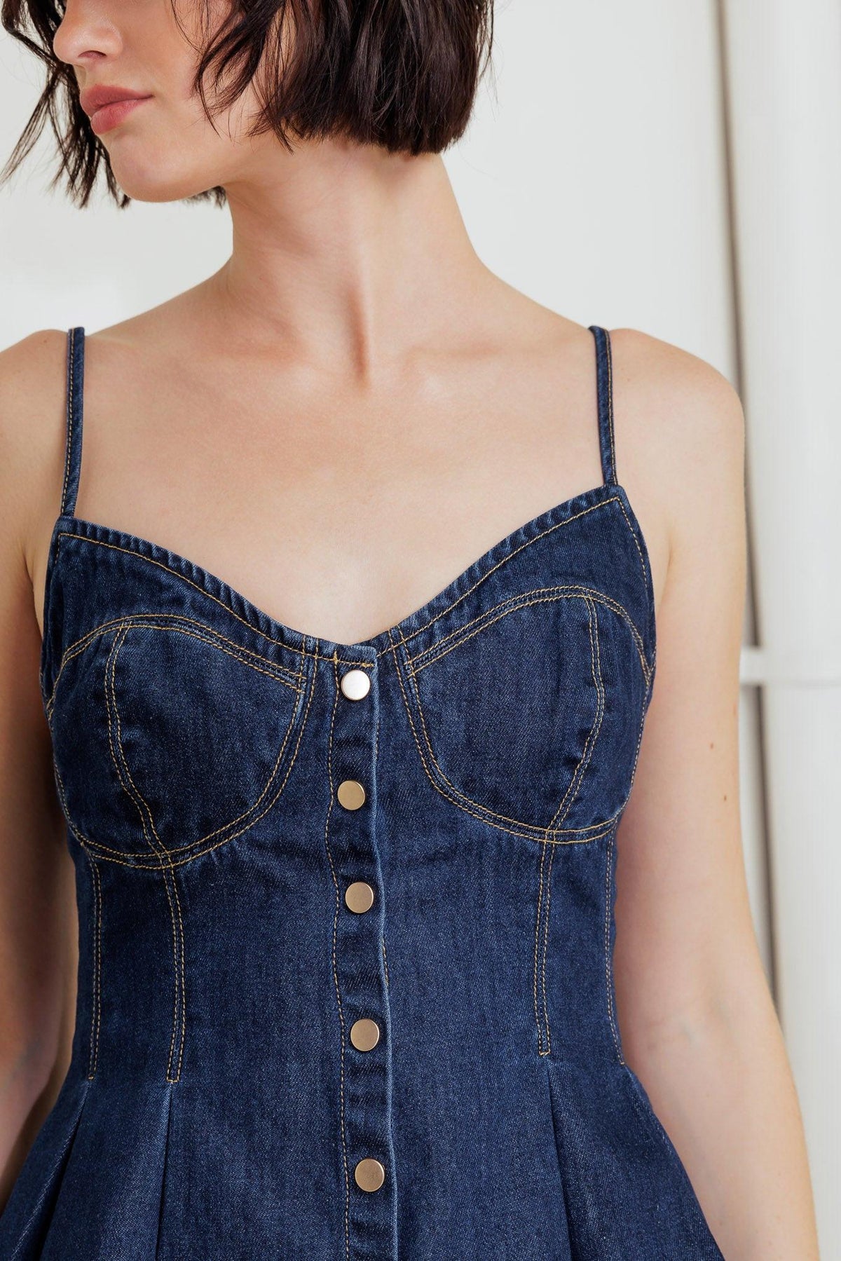 SILENT AUTHORITY DENIM CAMI TOP