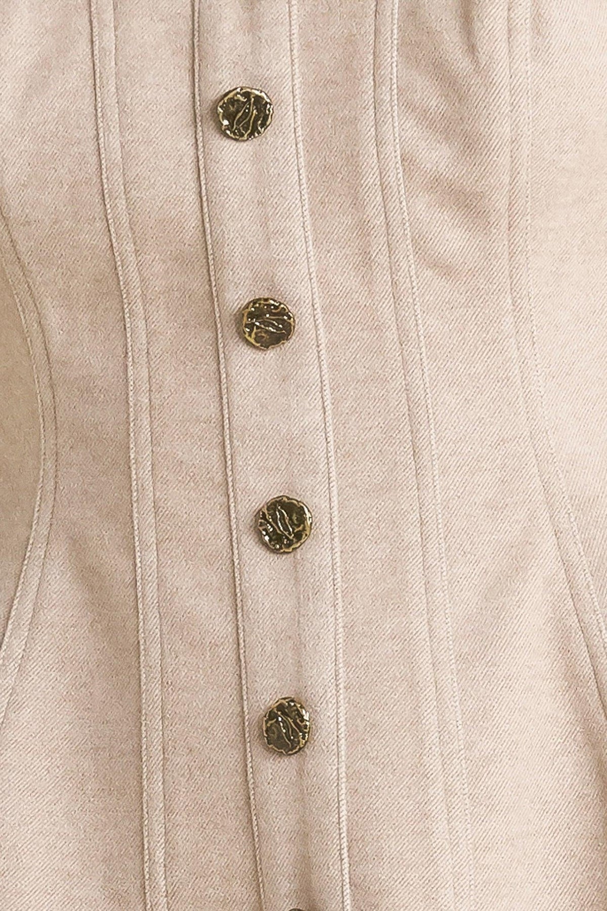 TOP DE PUNTO CON CORSET MODERNO COLOR MOCA