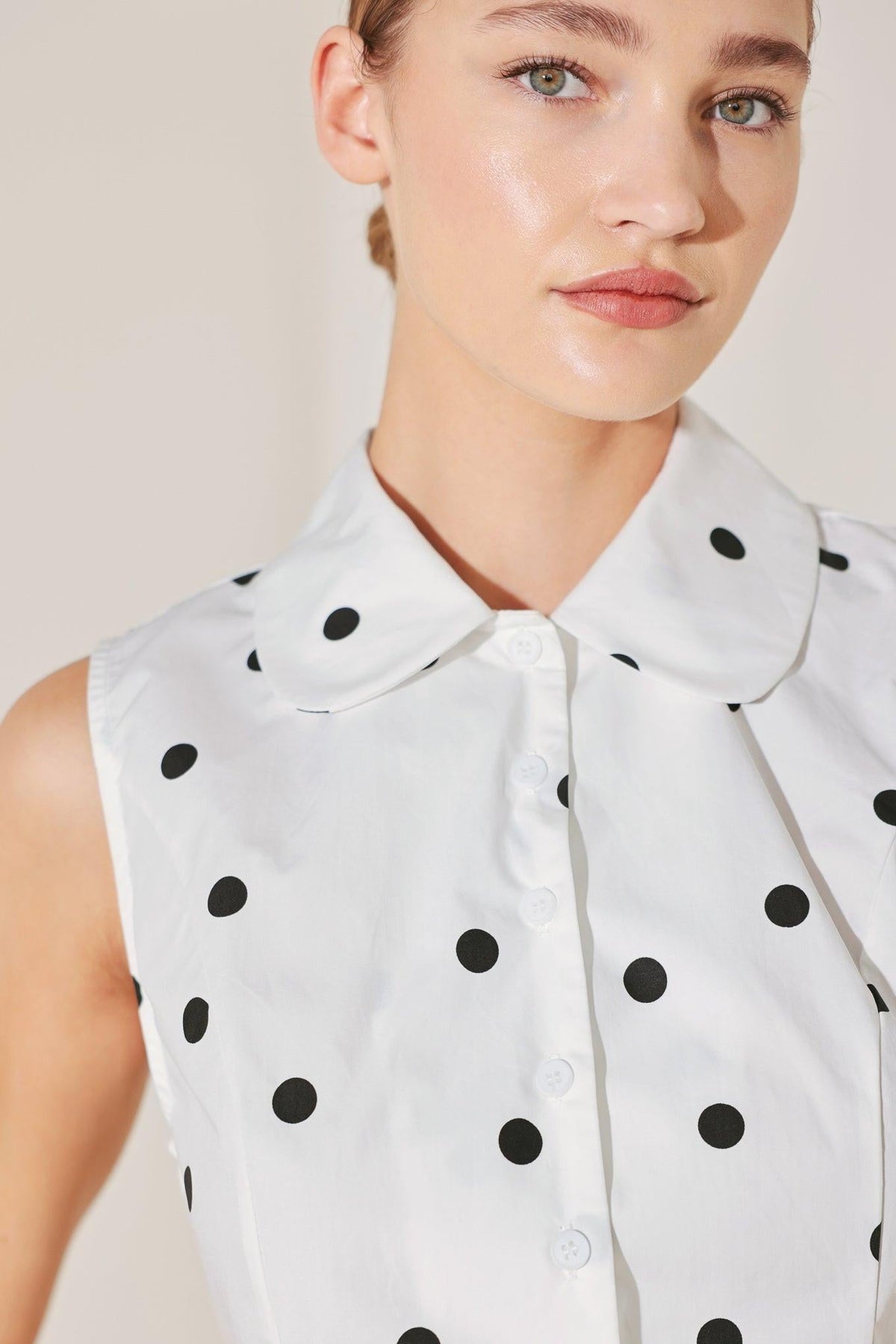 TOP TEJIDO POLKA CAFÉ NOIR