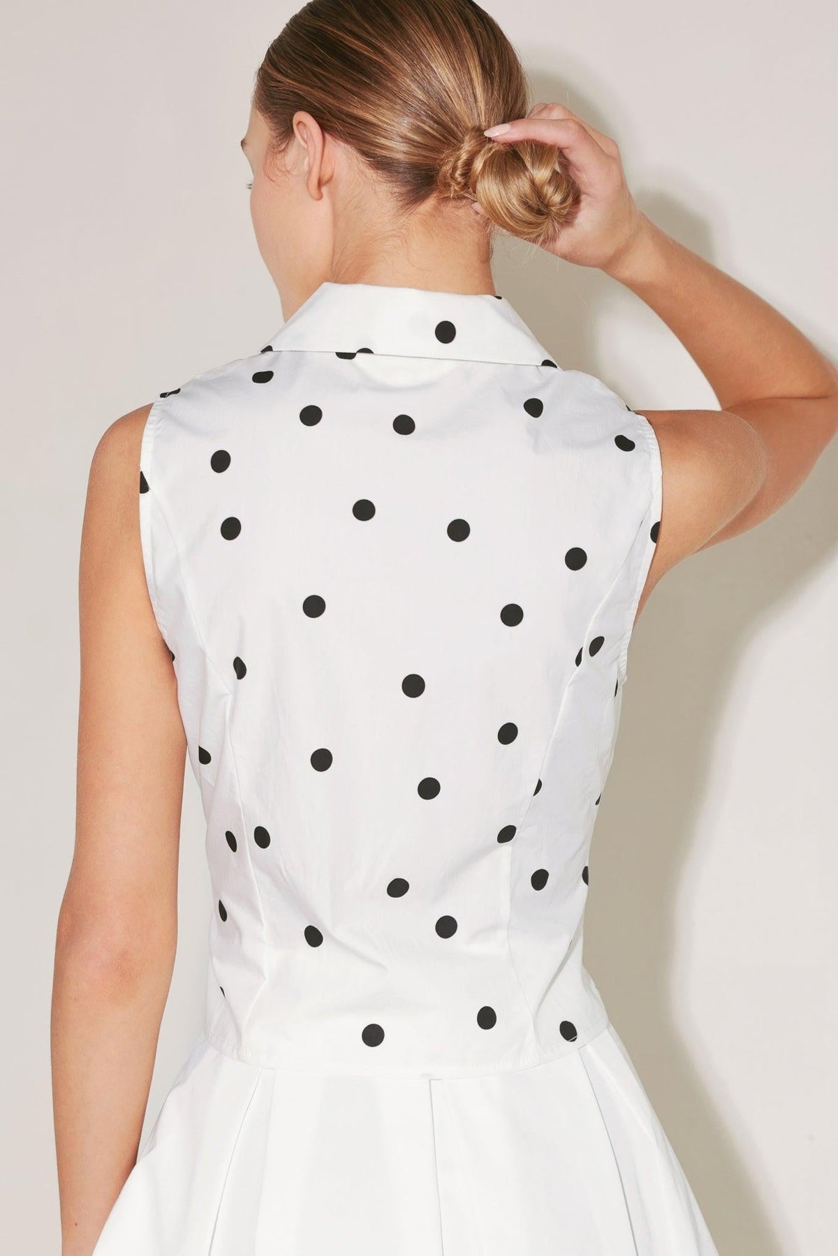 TOP TEJIDO POLKA CAFÉ NOIR
