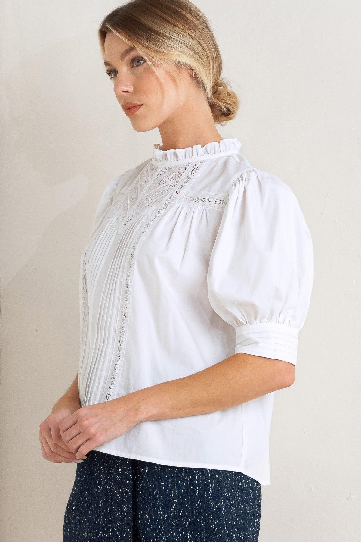 PURE POETRY VICTORIAN WOVEN TOP