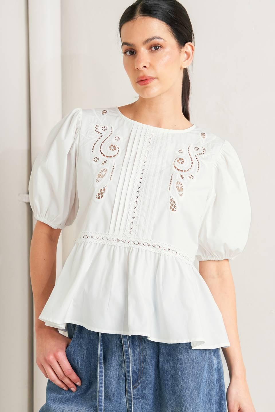 SILENT MORNING WOVEN TOP
