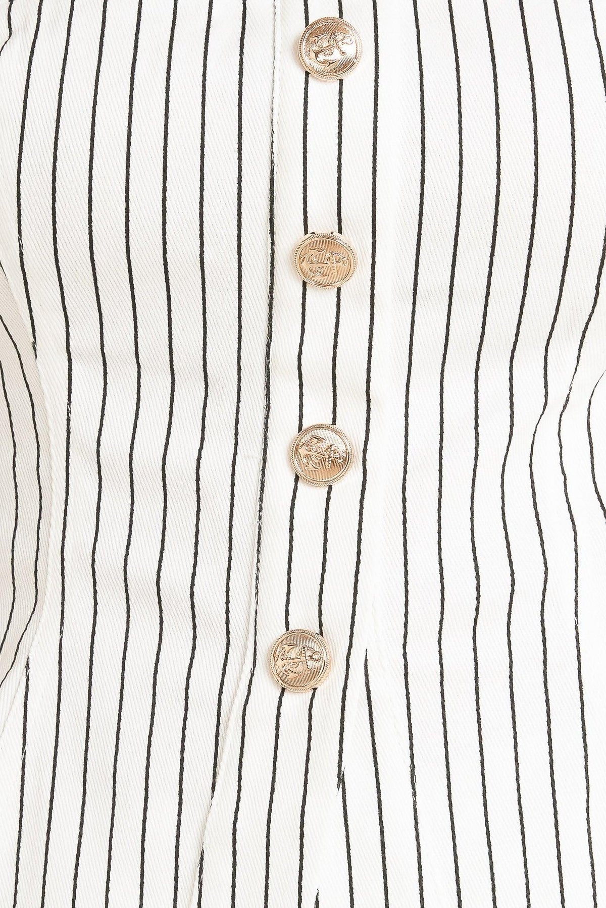 EFFORTLESS FORM STRIPE WOVEN TWILL TOP