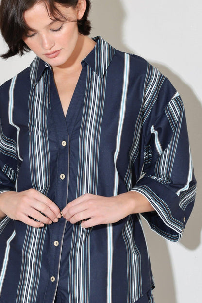 CITY STRIPE WOVEN TOP