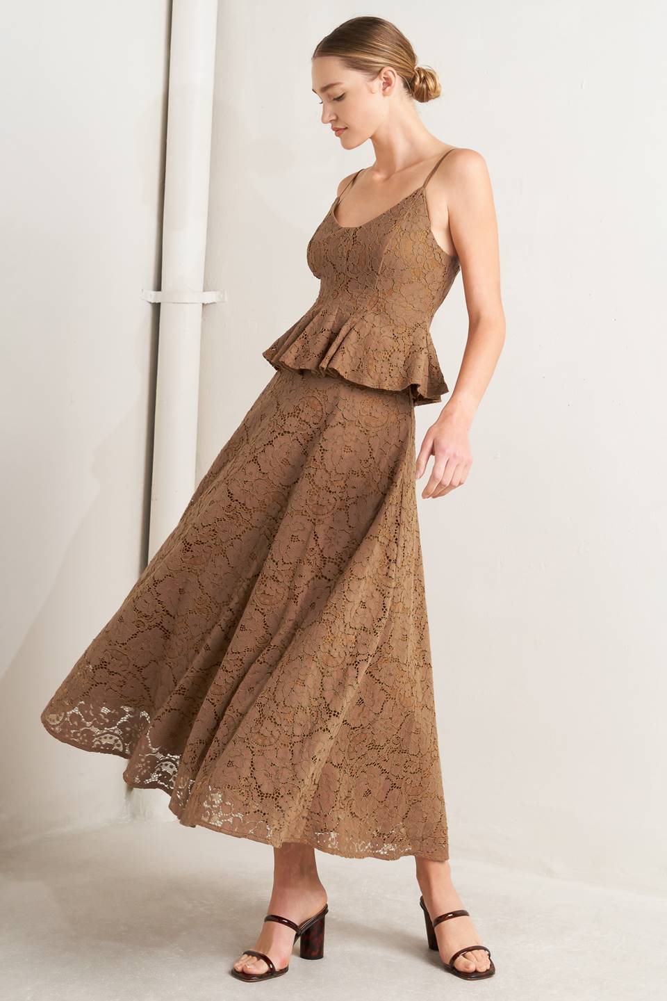 PURELY ROMANTIC WOVEN LACE CAMI TOP