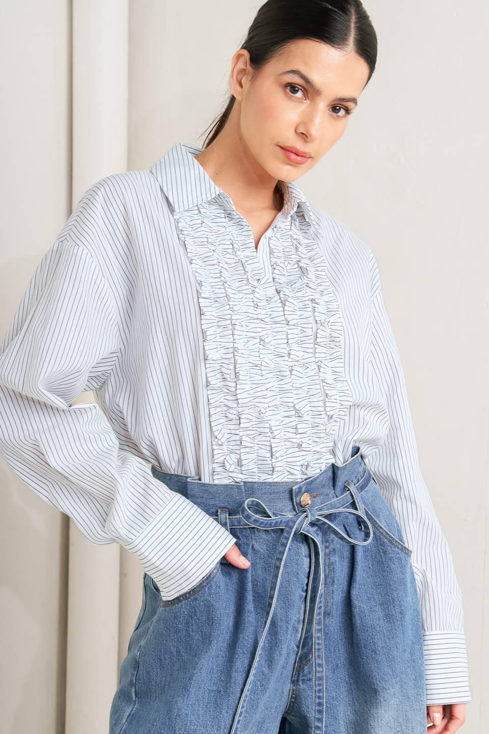 DAYLIGHT EDGE WOVEN TOP