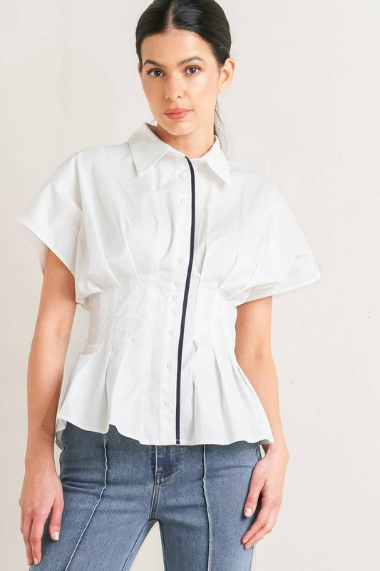 QUIET FORCE WOVEN TOP