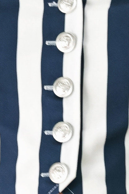NAVY BLOSSOM WOVEN TUBE TOP